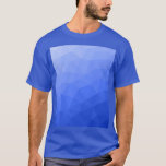 Camiseta Patrón de malla geométrica de gradiente azul oscur<br><div class="desc">Camiseta geométrica moderna y elegante para cualquiera. Patrón de malla geométrica de gradiente azul oscuro triángulos brillantes sombríos. Malla geométrica triangular con diseño de gradiente oscuro.</div>