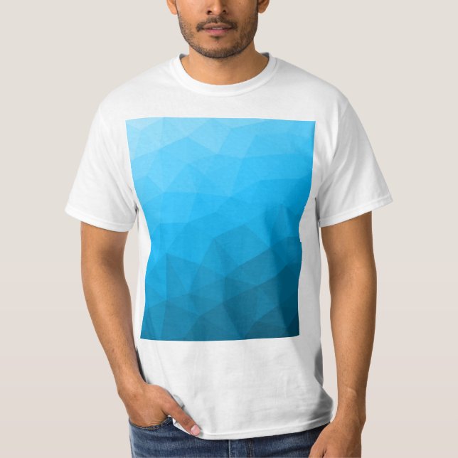 Camiseta Patrón de malla geométrica de gradiente cian azul  (Anverso)