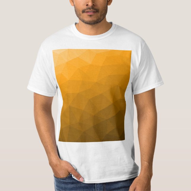 Camiseta patrón de malla geométrica de gradiente de naranja (Anverso)