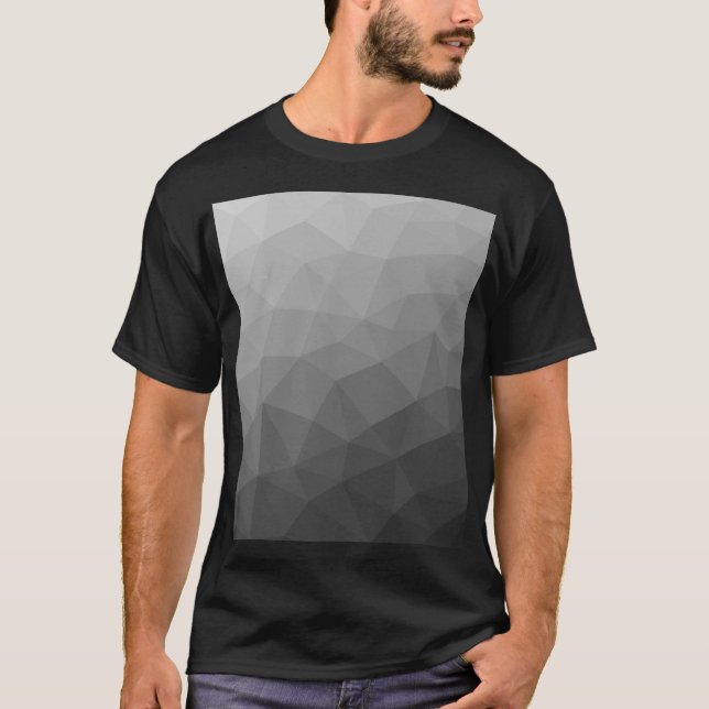 Camiseta Patrón de malla geométrica de gradiente gris (Anverso)