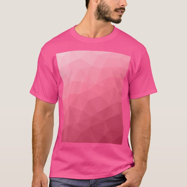 Camiseta patrón de malla geométrica de gradiente rosa Rosa (Anverso)