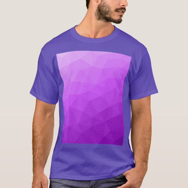 Camiseta Patrón de malla geométrica del gradiente de lavand (Anverso)