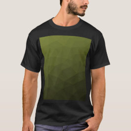 Camiseta Patrón de malla geométrica del gradiente de oliva 