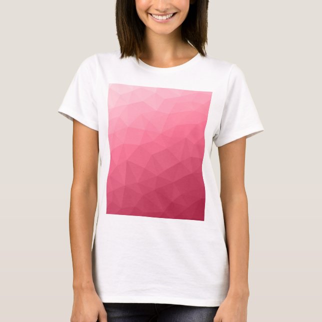 Camiseta Patrón de malla geométrica gradiente de luz rosa R (Anverso)