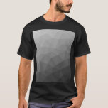 Camiseta Patrón de malla geométrica gradiente gris<br><div class="desc">Camiseta geométrica moderna y elegante para cualquiera. Diseño moderno sutil Elegante y fresco malla geométrica del Triángulo con gradiente gris blanco negro.</div>