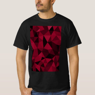 Camiseta Patrón de malla geométrica magenta rosa rojo oscur