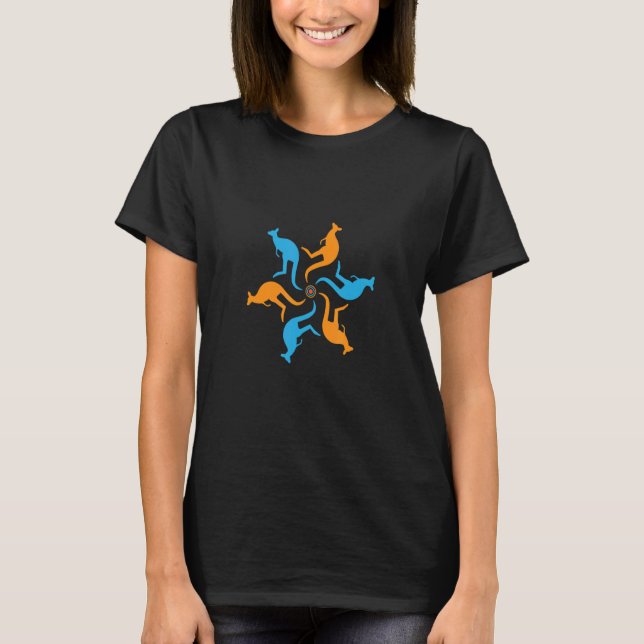 Camiseta Patrón de Mandala animal canguro (Anverso)