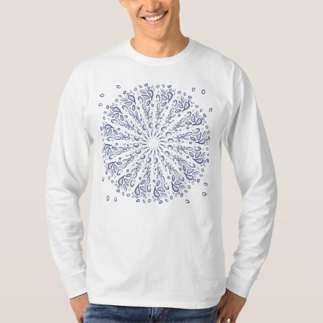 Camiseta Patrón de mandala azul (Anverso)