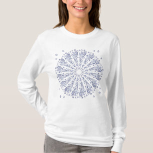 Camiseta Patrón de mandala azul