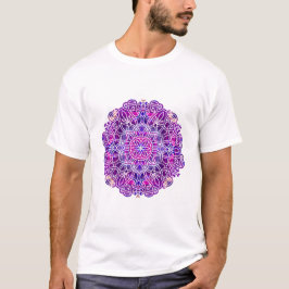 Camiseta Patrón de Mandala rosa y púrpura