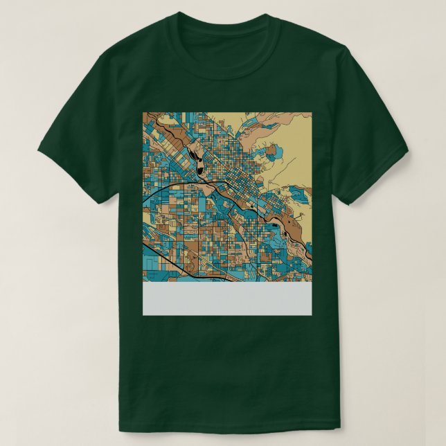 Camiseta Patrón de mapa de Boise en el Pastel de Mediados d (Diseño del anverso)