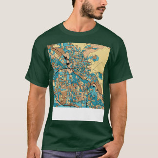 Camiseta Patrón de mapa de Boise en el Pastel de Mediados d