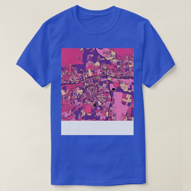 Camiseta Patrón de mapa de Reno en rosa morado (Diseño del anverso)