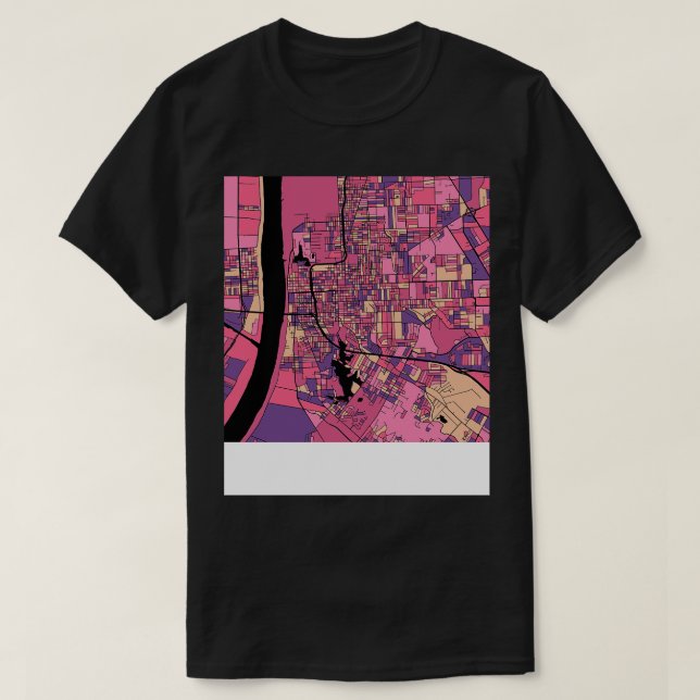Camiseta Patrón de mapa de ruidos de batones en TShirt rosa (Diseño del anverso)