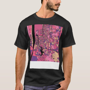 Camiseta Patrón de mapa de ruidos de batones en TShirt rosa