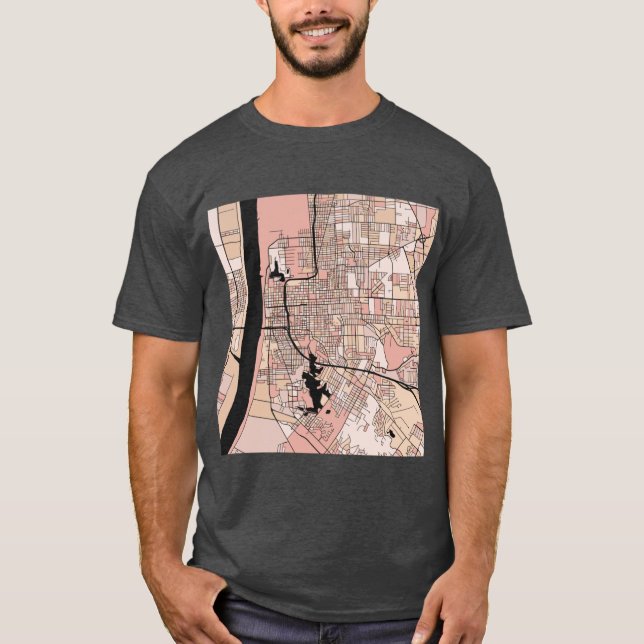 Camiseta Patrón de mapa de ruteo de batería en pasteles sua (Anverso)