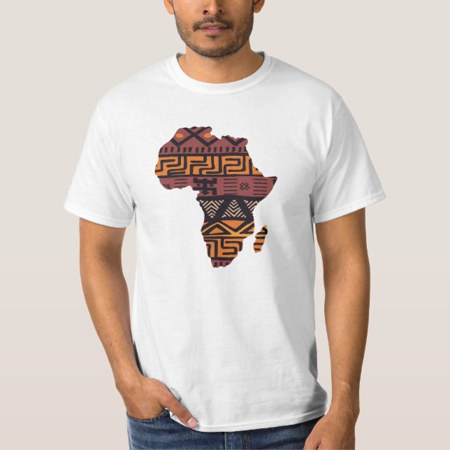 Camiseta Patrón de mapas de África - continente africano (Anverso)