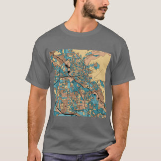 Camiseta Patrón de mapas de Boise en Pastel de mediados del