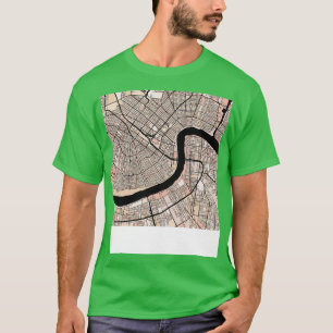 Camiseta Patrón de mapas de Nueva Orleans en Pasteles suave