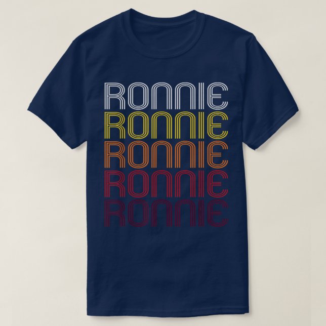 Camiseta Patrón de marca de línea Ronnie Retro - Estilo de  (Diseño del anverso)