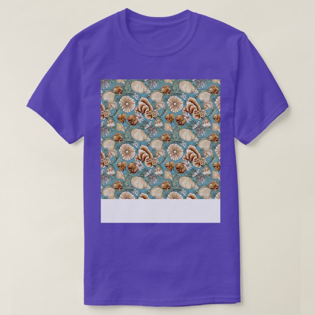 Camiseta Patrón de marea sin foco Shell mar (Diseño del anverso)