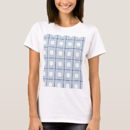 Camiseta Patrón de margarita de cuadros azules