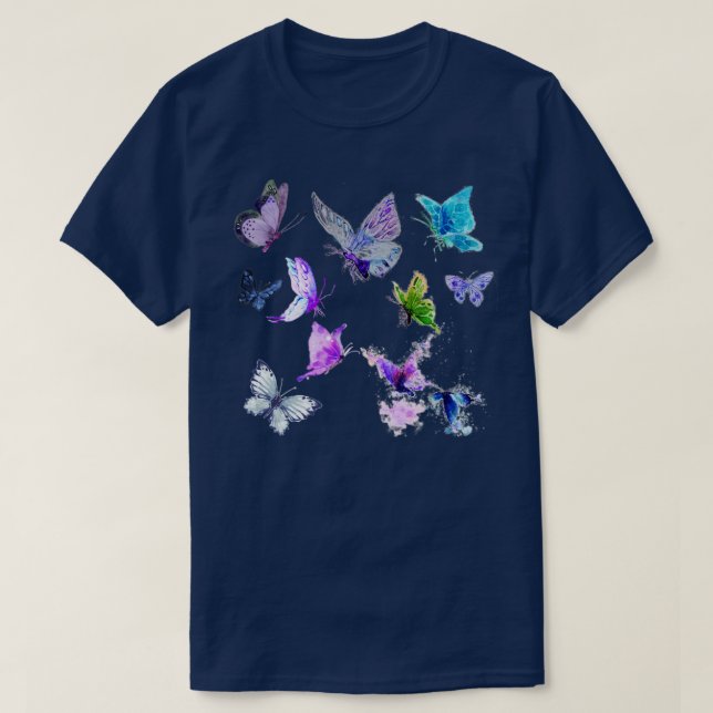 Camiseta Patrón de mariposa (Diseño del anverso)