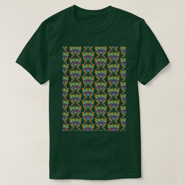 Camiseta Patrón de mariposa retro (Diseño del anverso)