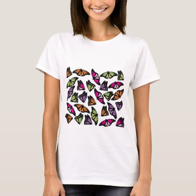 Camiseta Patrón de mariposas coloridas (Anverso)