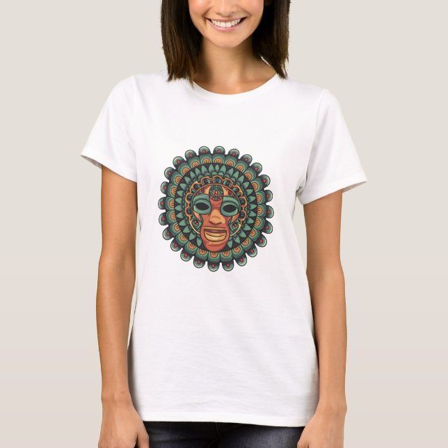 Camiseta Patrón de máscara azteca (Anverso)