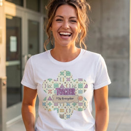 Camiseta Patrón de matemáticas escolares de profesora linda