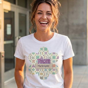Camiseta Patrón de matemáticas escolares de profesora linda