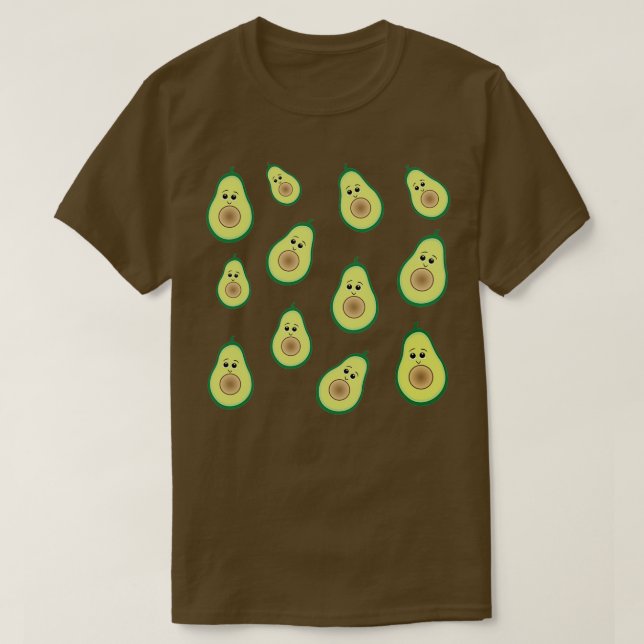 Camiseta Patrón de medio aguacate corto (Diseño del anverso)