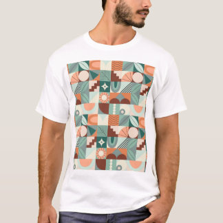 Camiseta Patrón de mosaico abstracto geométrico sin costura