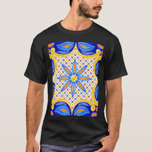 Camiseta Patrón de mosaico cerámico Talavera mexicana 1