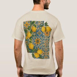 Camiseta Patrón de mosaico de limón mediterráneo - Diseño c