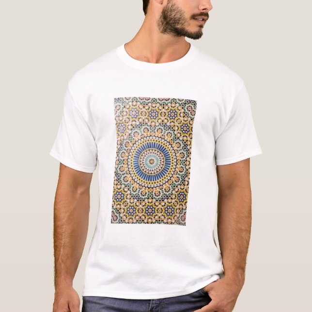 Camiseta Patrón de mosaico geométrico, Marruecos (Anverso)