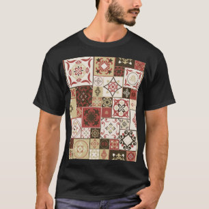 Camiseta Patrón de mosaico marroquí de Marsala de moda
