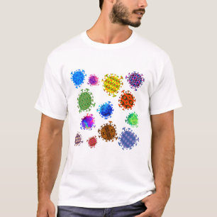 Camiseta Patrón de mutaciones de virus coloridas