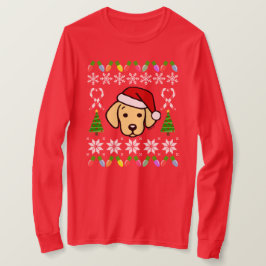 Camiseta Patrón de Navidades de Cachorros de Labrador Amari