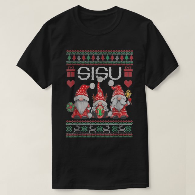 CAMISETA PATRÓN DE NAVIDADES FINNISH SISU GNOMES  (Diseño del anverso)