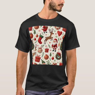 Camiseta Patrón de Navidades impecables con Santa Rein Pers