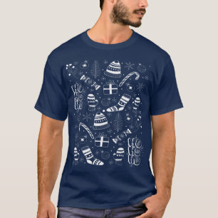 Camiseta "Patrón de Navidades monocromos".