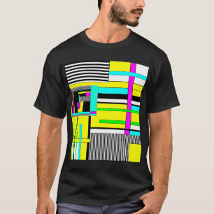 Camiseta Patrón de neón geométrico brillante abstracto arro