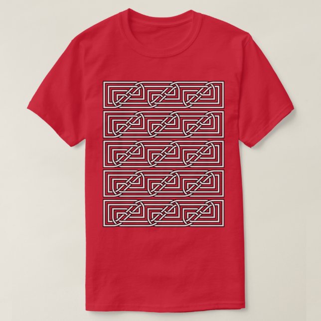 Camiseta Patrón de nudos rectangulares intertejidos celtas  (Diseño del anverso)