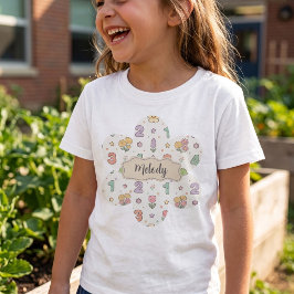 Camiseta Patrón de números lindos para volver a la escuela 