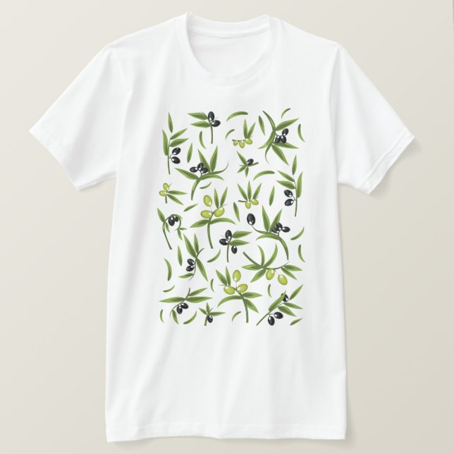 Camiseta Patrón de oliva vintage (Anverso del diseño)