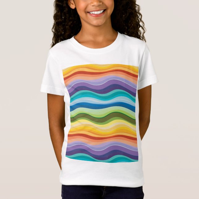 Camiseta Patrón de ondas multicolores 2 (Anverso)