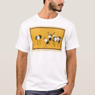 Camiseta Patrón de oro de arte de la grúa japonesa