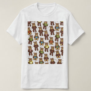 Camiseta patrón de osito de peluche